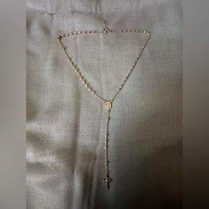 Dainty Sterling Silver Rosary Necklace